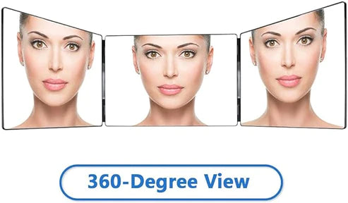 Portable 360° Trifold Mirror: Versatile Reflection on-the-go