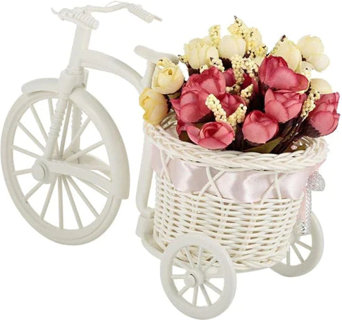 Handcrafted Bicycle Vase with Beautiful Flowers: Add Charm to Your Décor